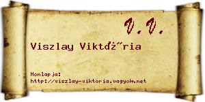 Viszlay Viktória névjegykártya
